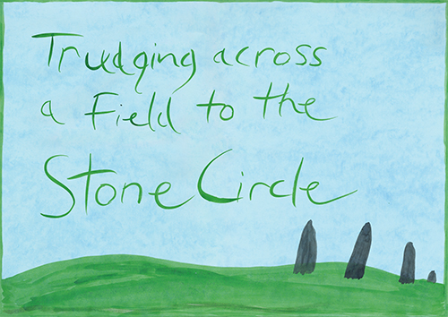 Trudging Across A Field To The Stone Circle
