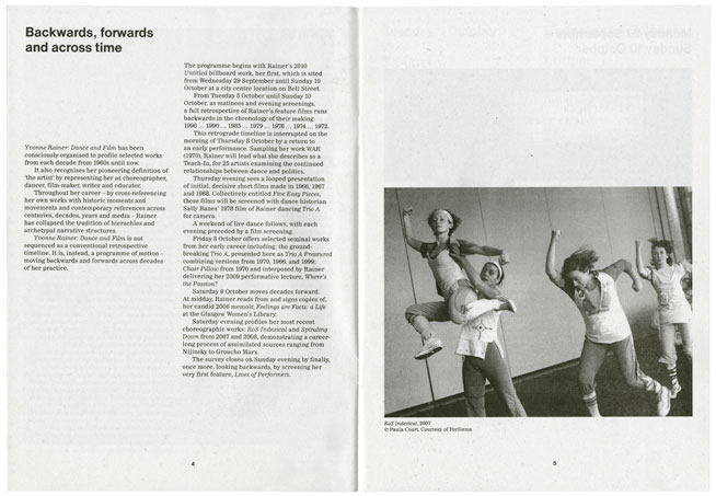 Yvonne Rainer: Dance and Film