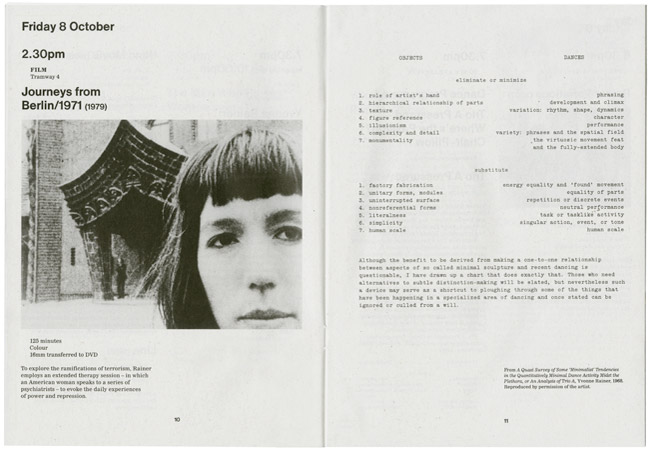 Yvonne Rainer: Dance and Film